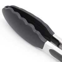 Pince alimentaire en acier inoxydable pince à pain cuisson silicone anti buffet chaud pince à salade pince barbecue cuisine pince à barbecue