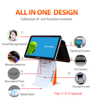 ZHONGJI AO5D Sistema POS Multidispositivo con Bluetooth 5.2, Tecnología NFC, Impresora Térmica, Escáner de Códigos QR, Wi-Fi 6 para Supermercados