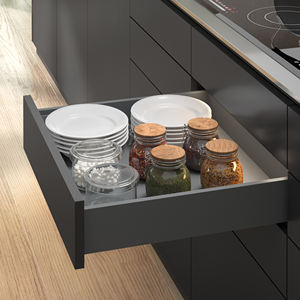 EMUCA antracite Grey 3203935 moderno vertice Push cassetto Sincro 3D altezza di regolazione 178mm profondità 400mm acciaio per cucina 40kg - Product Image 4