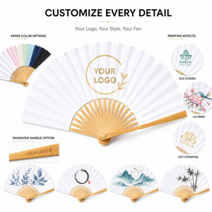 Abanico de Papel de Bambú de 7 Pulgadas con Logotipo Personalizado, Abanico Plegable para Regalo de Boda, Fiesta, Regalo Promocional de Verano, Recuerdo Empresarial - Product Image 4