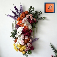 Support floral artificiel en soie biologique personnalisé, durable et réutilisable, pour allée de mariage, pilier, fausse verdure luxuriante, guirlande d'hortensias blancs