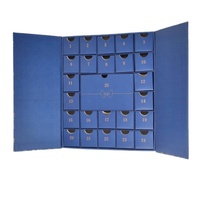 2026 détail personnalisé bleu marine noël fondre bougies boîte à nourriture 25 calendriers de l'avent en chocolat mat stratification gaufrage impression