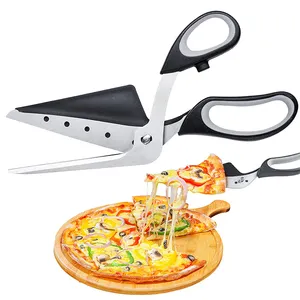 Ножницы для пиццы, кухонные аксессуары, шпатель 2 в 1, съемные острые лезвия из нержавеющей стали, слайсер для пиццы, кухонный гаджет