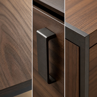 Armoire à vin en bois massif sur mesure, armoire à vin moderne de luxe avec porte en verre et éclairage LED pour le salon