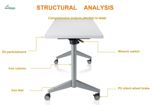 Mesa <span class=keywords><strong>de</strong></span> Conferencia Modular Moderna <span class=keywords><strong>de</strong></span> Alta Calidad con Tapa Abatible, Mesa <span class=keywords><strong>de</strong></span> Entrenamiento Plegable <span class=keywords><strong>para</strong></span> Oficina y Escuela, Diseño Plegable Conveniente - Product Image 6