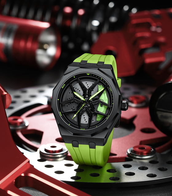 Original 3D Wheel Watch Waterproof Spinning Luxury Quartz Wrist Men Watch Rim Wristwatch Rotate 360 Man's Watches for RS Q8