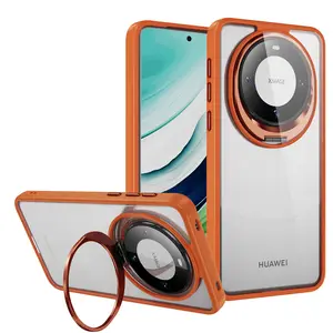 Casing ponsel untuk Huawei Mate 60, dengan dudukan lensa kamera, penutup belakang ponsel pelindung belakang PC bening bingkai TPU untuk Huawei Mate 60 Pro