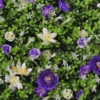 Vente en gros de panneaux de fleurs artificielles blanches de haute qualité 50x50cm, panneau mural en herbe populaire pour la décoration
