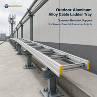 Échelle à câbles en aluminium avec largeur, longueur, espacement des barreaux et hauteur des rails latéraux personnalisables pour les projets de gestion des câbles B2B