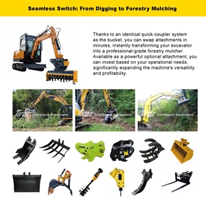 Moteurs diesel pour mini-excavatrice avec broyeur forestier, idéal pour les forêts en pente - Product Image 5