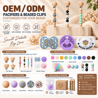 Chaîne de sucette en silicone avec perles décoratives sirène, avocat, fraise, motif dessin animé, pour nouveau-né, support de sucette, OEM