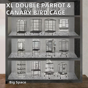 Super grande XL Macaw doppia gabbia pappagallo voliera di lusso in metallo per canarino all'aperto gabbia per uccelli piccioncini casa con filo di ferro in casa - Product Image 2