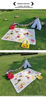 Tapis de pique-nique pliable en velours et toile, rembourré, avec poignée en coton, résistant à l'humidité, portable, imperméable, découpable, coussin pour sorties printanières