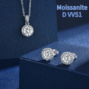 <span class=keywords><strong>Orecchini</strong></span> in Argento S925 Placcato <span class=keywords><strong>Oro</strong></span> <span class=keywords><strong>Bianco</strong></span> 18k con Moissanite VVS1 <span class=keywords><strong>di</strong></span> Tutte le Misure Melee a Prezzo Scontato all'Ingrosso con Certificato GRA - Product Image 5