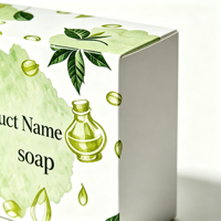 Savon Vert Personnalisé en Matériaux Recyclés Écologiques, Impression Dorée, Cosmétiques à Marque Privée, Soins de la Peau, Grand Pain de Savon Naturel en Carton