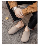 Nouvelles pantoufles décontractées pour hommes en PU rétro d'hiver, respirantes, avec doublure en maille, antidérapantes, douces, légères et confortables