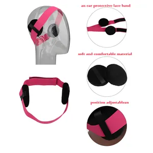 Neues Design Benutzer definiertes Logo Lace Melt Band mit Ohr abdeckungen für Perücken haar Verstellbarer Designer 2 Ohr abdeckungen Perücken band für Frauen