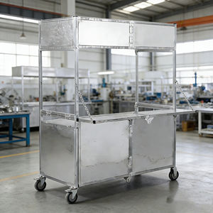 Carrito Plegable de Acero Inoxidable con 4 Ruedas, Resistente a la Corrosión, Ideal para Venta Ambulante de Helados, Hot Dogs, Café, Papas Fritas y Otros Snacks - Product Image 2