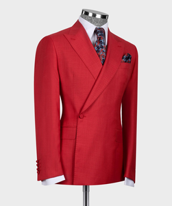 <span class=keywords><strong>Abito</strong></span> da <span class=keywords><strong>uomo</strong></span> in due pezzi con colletto <span class=keywords><strong>rosso</strong></span> nuovo stile personalizzato completo di abiti da sposa per il matrimonio - Product Image 2