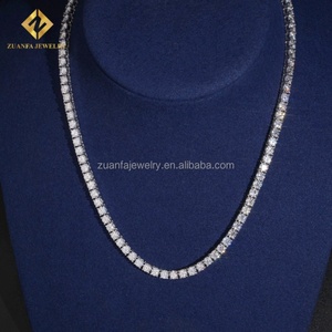 ส่งจากสหรัฐอเมริกาขายดี S925เงินฮิปฮอปเย็น4มม. VVS1 Moissanite เพชรมาตรฐานห่วงโซ่และชุดสร้อยข้อมือ - Product Image 5