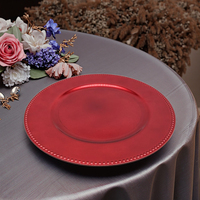 Assiette de Présentation Moderne Personnalisée en Plastique PP Faite à la Main, 13 Pouces, Motif Végétal, Style Classique, pour Mariages, Festivals et Fêtes