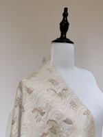 Tissu jacquard élégant effet soie en viscose 97% viscose 3% fil métallique, brocart motif cheval ancien rétro pour vêtements féminins Abaya