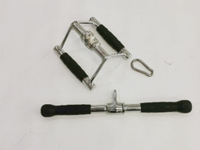 Tige de traction inférieure de colle à main noire de 20 pouces Poignée de type D à double tête Ensemble de deux pièces revêtues de colle électroplaquée avec cordes de combat