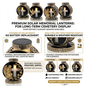 Linterna Solar LED <span class=keywords><strong>para</strong></span> Tumbas, Luz Conmemorativa <span class=keywords><strong>para</strong></span> <span class=keywords><strong>Cementerio</strong></span>, Diseño de Cruz Cristiana y Ángel, <span class=keywords><strong>para</strong></span> Decoración de Tumbas (OEM/ODM) - Product Image 3