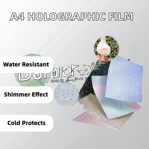 Película de Laminación Transparente Holográfica Estrella para Hojas A4, Película de Laminación en Frío con Adhesivo Acrílico, Impermeable, para Cartón - Product Image 2