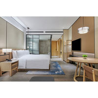 Ensemble complet de mobilier de chambre d'hôtel cinq étoiles haut de gamme moderne avec panneaux en bois pour appartements de club, chambres d'hôtel et villas