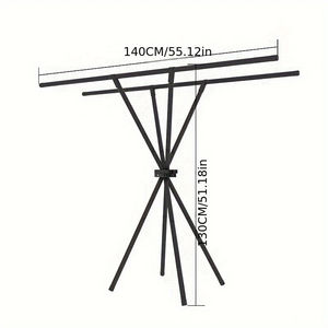 調節可能なX字型金属ブラケット折りたたみ式衣類ラックネクタイ用リビングルームバルコニー屋外ブランケット洗濯乾燥収納 - Product Image 6