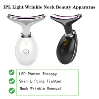 Appareil de massage électrique pour le cou, instrument de beauté chauffant, lumière colorée, peau douce, instrument de beauté pour le visage et le cou