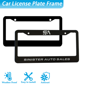 กรอบป้ายทะเบียนรถยนต์เคลือบโลหะแบบเรียบสำหรับ Toyota & Honda ขนาดมาตรฐานอเมริกา ขายส่ง - Product Image 1