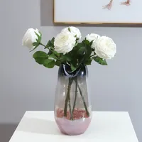 Fleurs de rose artificielles hydratantes au toucher réel, bouquet de mariée, décoration pour la Saint-Valentin, la maison, le bureau, les fêtes