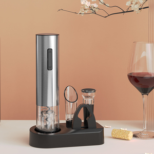 Juego de abridor de vino eléctrico con logotipo personalizado, sin pedido mínimo, de acero inoxidable, recargable, <span class=keywords><strong>sacacorchos</strong></span> automático, juego de regalo de vino para bodas y bares - Product Image 1