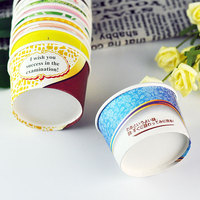 Bol en papier personnalisé blanc couché de qualité alimentaire avec impression CMYK et couvercle transparent pour crème glacée