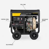 Générateur diesel 7,5 kW 7500 W à châssis ouvert, démarrage électrique, refroidissement par air, portable, avec ATS 50/60 Hz DG9500E