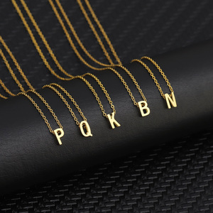 Collar con Colgante de Letra Inicial Inglesa de Acero Inoxidable y Oro de 18K, Collar Personalizado con Nombre, Regalo de Cumpleaños, Collares Personalizados - Product Image 1