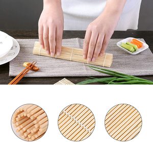 Juego de utensilios de bambú para <span class=keywords><strong>Sushi</strong></span>, Set antiadherente para hacer <span class=keywords><strong>Sushi</strong></span>, 2 esteras enrollables para salsa, plato, palillos, <span class=keywords><strong>12</strong></span> piezas - Product Image 4