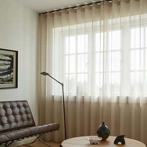 Rideau transparent sur mesure, rideaux blancs intelligents très populaires pour le salon, prix de gros d'usine - Product Image 1