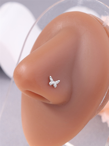 Clous de nez en forme de L, design papillon tendance, petit modèle, pour femmes et filles, bijoux de piercing au nez en or et argent, vente en gros - Product Image 4