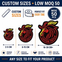 Patch brodé en sergé écologique, motif tête de taureau rouge, personnalisé, thermocollant, pour veste, jean, chapeau – Vente directe usine