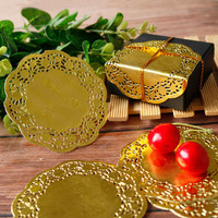 Napperons en papier ornés de dentelle dorée et argentée 26,5 cm
