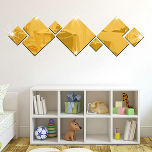 Creative 7pcs Diy 3d Lozenge Mirror <b>Sticker</b> Mirror <b>Sheet</b> Decals Decorative Wall <b>Sticker</b> Background Decor - Product Image 5