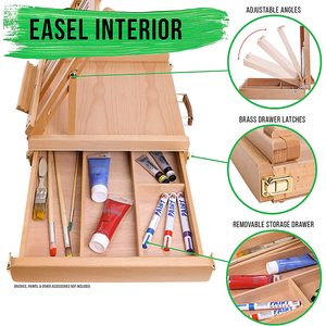 Grande Cavalletto da <span class=keywords><strong>Tavolo</strong></span> Regolabile in Legno con Cassetto Portatile <span class=keywords><strong>per</strong></span> <span class=keywords><strong>Disegno</strong></span> - Product Image 2