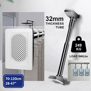<span class=keywords><strong>Tringle</strong></span> de Douche à Tension Robuste 32mm en Acier Inoxydable Réglable 70-120cm <span class=keywords><strong>Sans</strong></span> Perçage Haute Capacité de Charge Qualité Industrielle - Product Image 1