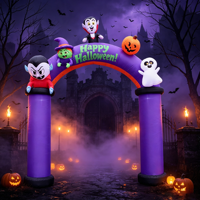 Arche Gonflable d'Halloween : Vampire, Sorcière, Citrouille, Fantôme – Décoration Extérieure pour Jardin, Maison, Fête, Entrée, Fêtes – Gonflable
