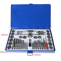 Ensemble de robinets et de matrices de qualité supérieure, Kit d'outils d'enfilage essentiel pour les dents grossières et fines avec poignées, accessoires et étui complets de 40 pièces