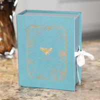 Coffret cadeau en papier de luxe avec logo personnalisé de haute qualité, forme de livre, gaufrage à l'or, pour collection de bijoux de luxe