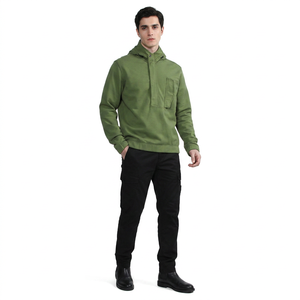 Garment Factory Custom Half Zipper Chest Pocket High Quality Fleece Cotton Heavyweight <b>Hoodie</b> 600 gsm Hoodies With <b>Quote</b> - Product Image 1